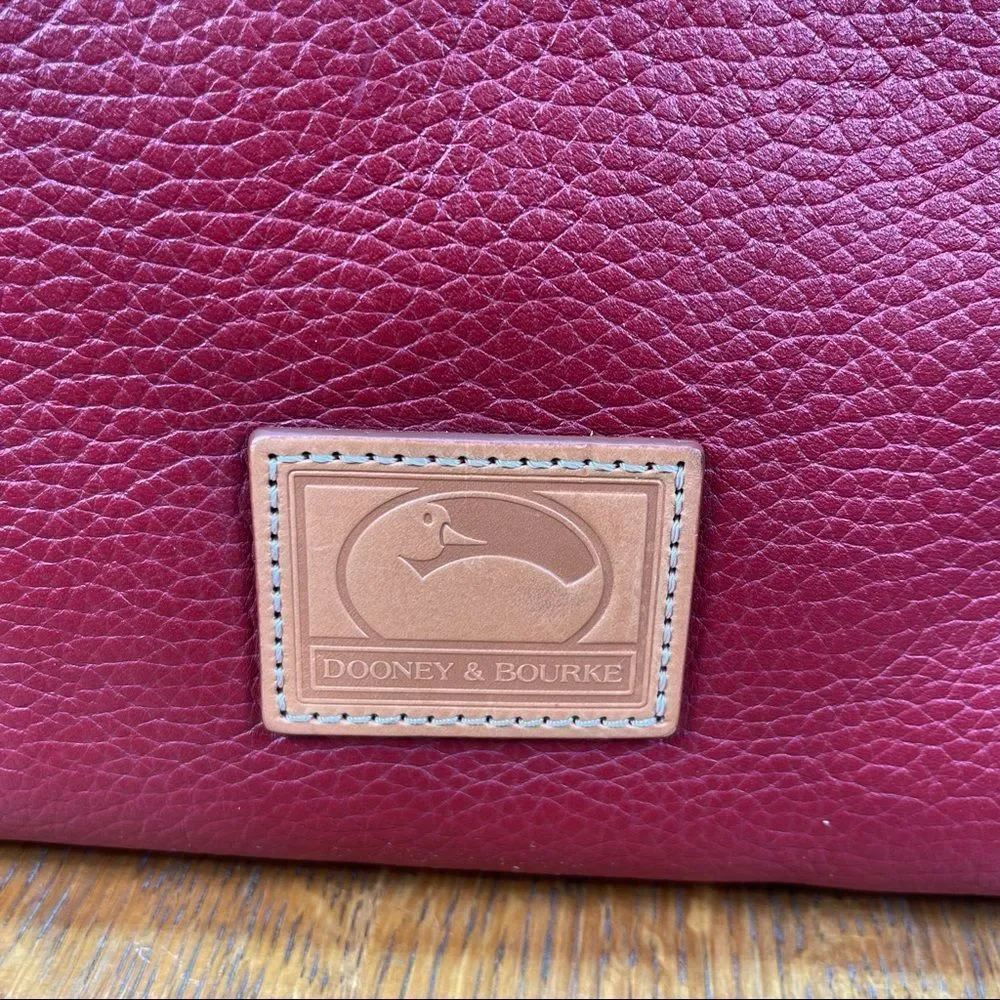 Dooney & Bourke Patterson Leather PAIGE Sac Hobo Shoulder Bag Tassel Wine Color